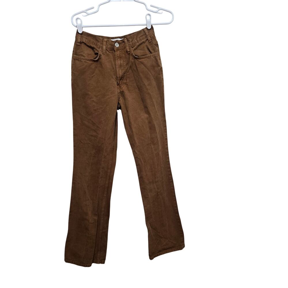 RE/DONE 70s High Rise Stove Pipe Jeans Size 26 Clay Brown